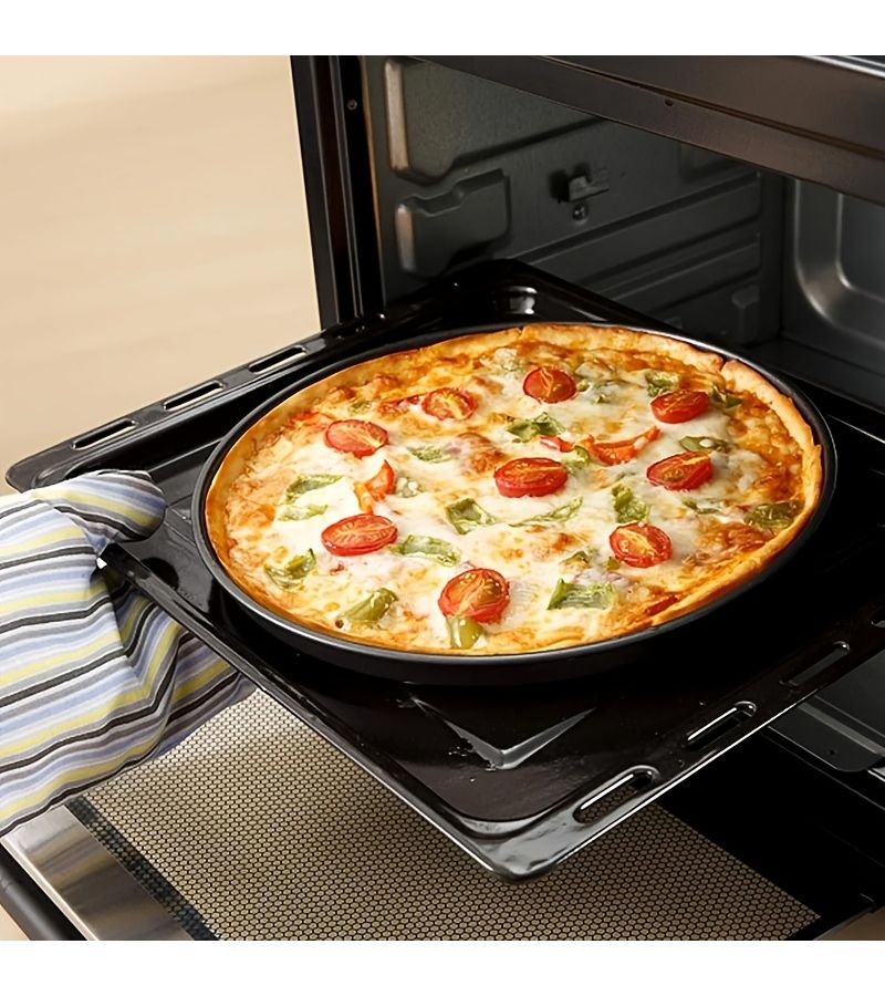 12.6 Inch Non Stick Carbon Steel Pizza Tray Baking Pan Round Bakeware for Home Restaurant Durable Oven Safe Mold For Cakes Tarts Pastries Easy Food Release - Image 4