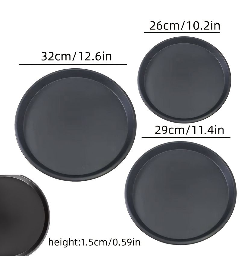 12.6 Inch Non Stick Carbon Steel Pizza Tray Baking Pan Round Bakeware for Home Restaurant Durable Oven Safe Mold For Cakes Tarts Pastries Easy Food Release - Image 3