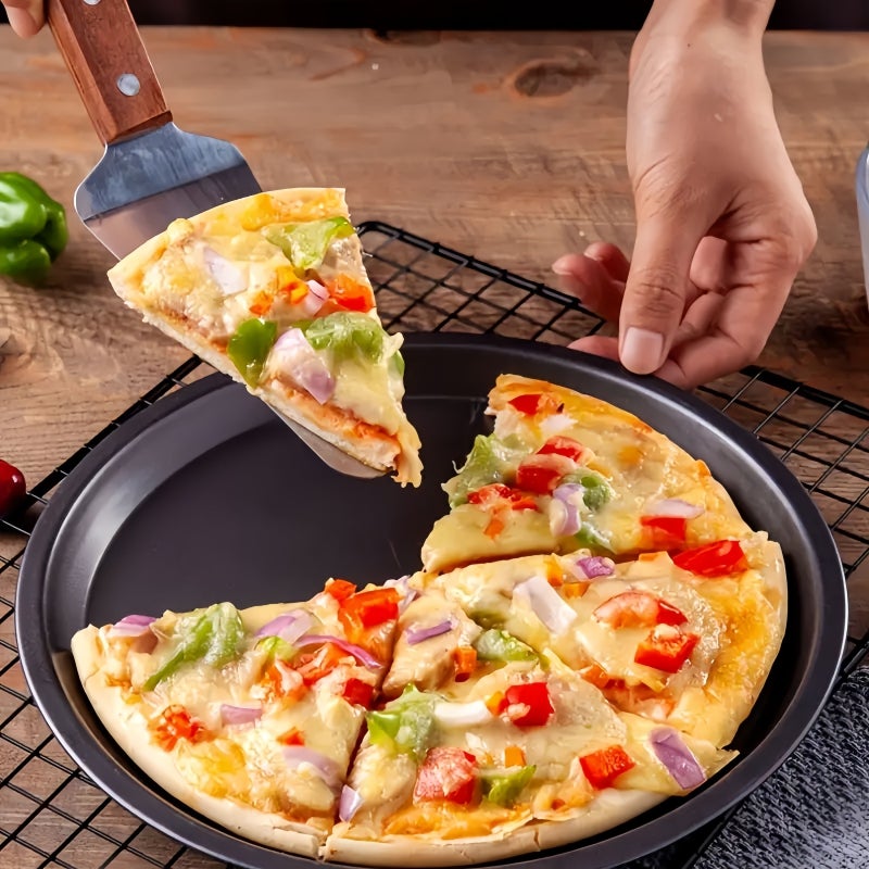 12.6 Inch Non Stick Carbon Steel Pizza Tray Baking Pan Round Bakeware for Home Restaurant Durable Oven Safe Mold For Cakes Tarts Pastries Easy Food Release - Image 2