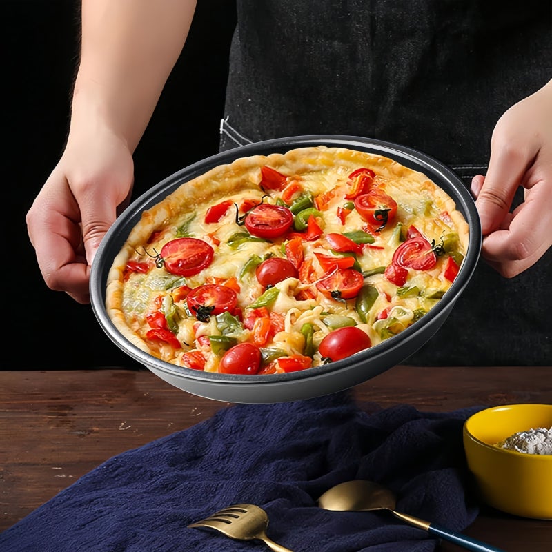 12.6 Inch Non Stick Carbon Steel Pizza Tray Baking Pan Round Bakeware for Home Restaurant Durable Oven Safe Mold For Cakes Tarts Pastries Easy Food Release - Image 5