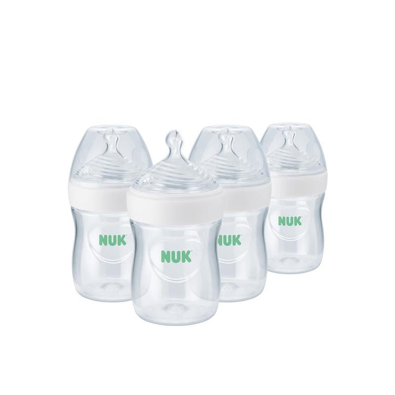 NUK Simply Natural Baby Bottle with SafeTemp, 5 oz, 4 Count - Image 1