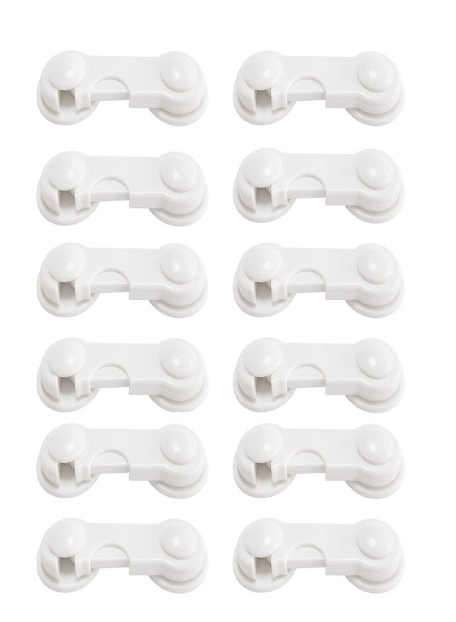 SYGA Baby Safety Locks Uses Dual Adhesive Tape Child Proof Cabinets Drawers Appliances Toilet Seat Fridge (White 12 Pcs) - Image 1