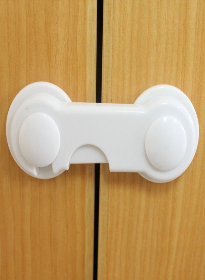 SYGA Baby Safety Locks Uses Dual Adhesive Tape Child Proof Cabinets Drawers Appliances Toilet Seat Fridge (White 12 Pcs) - Image 2
