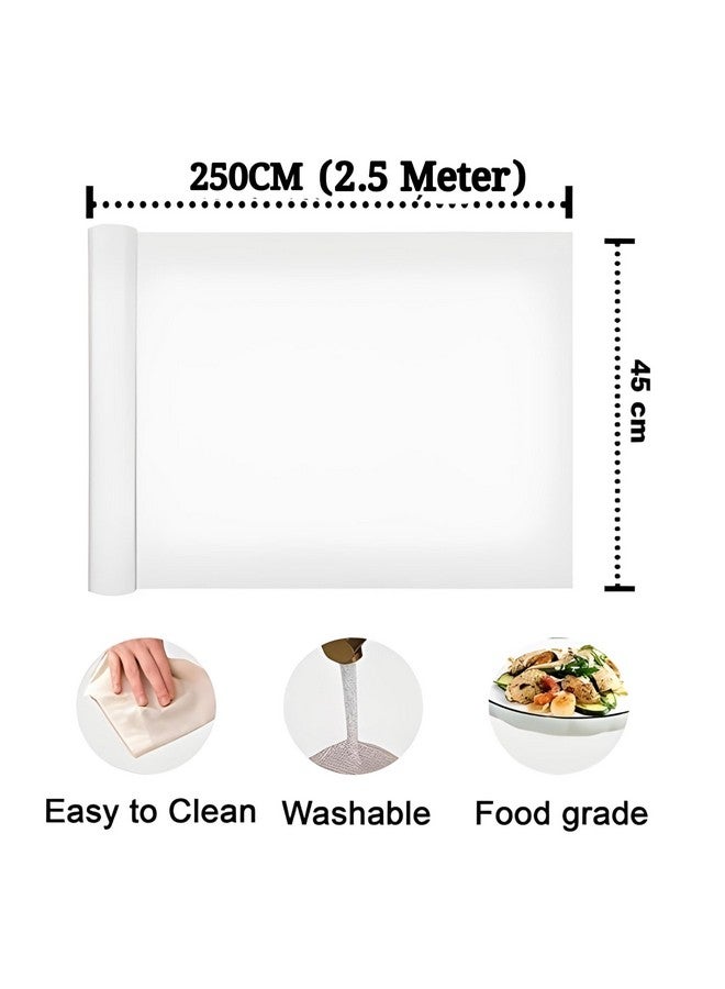CLAPONE Kitchen Mats for Shelves/Fridge Liners/PVC Mats for Kitchen/Shelf Liners/Multipurpose Anti-Slip Mat/Sheet for Fridge/Kitchens/Cupboard/Drawers/EVA Mat (Whitelux, 45cm X 2.5 Mitre) - Image 2