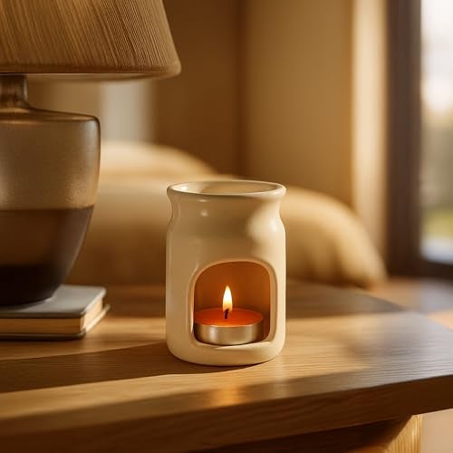 IRIS - Home Fragrance - Amber Rose Vaporizer Set with Two Tea Light Candles - Amber Rose Scent - Chemical Free - Fine Living Fragrance � Room-Freshener - Made in India - 12.3 cm x 6.6 cm x 15.3 cm - Image 3