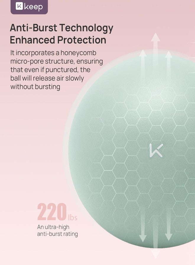 Keep Exercise Ball - Balance Yoga Balls for Working Out , Fitness Ball for Core Strength and Physical Therapy, 25cm,Pale Green - Image 2