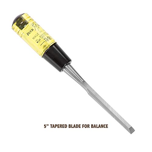 Buck Bros. Buck Brothers 120102BC 3/8" Wood Chisel Made in USA, For Paring and Finishing Cuts in Carpentry and Woodworking, Tempered Tool Steel Blade, Mallet-Safe Handle - Image 4