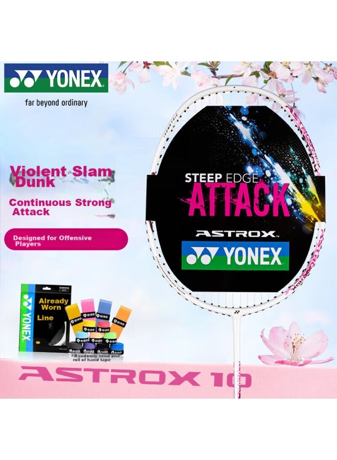 Yonex Yonex Badminton Racket, Astrox Advanced High-power Full Carbon, Intermediate Ax10, White And Pink, Pre-strung, Hand Grip Included  - Image 1