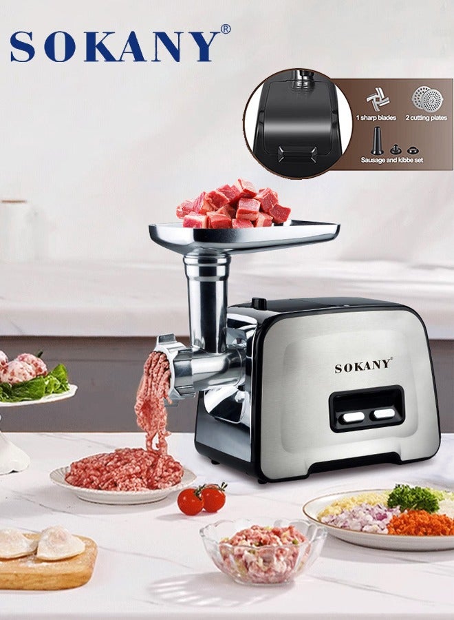 sokany Meat Grinder,3500W Electric Mincer with Muil-Function/Stainless Steel Blades & Grinding Plates & Sausage Stuffer Tube for Home Kitchen Use,SK-090 - Image 1