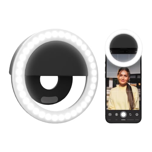 ARKON Mounts Rechargeable Phone Selfie Light | 40 High Power LEDs | Color Accurate | 3 Light Modes | Ring Light for Phone, Laptop, IPhone, IPad, Video - Image 1