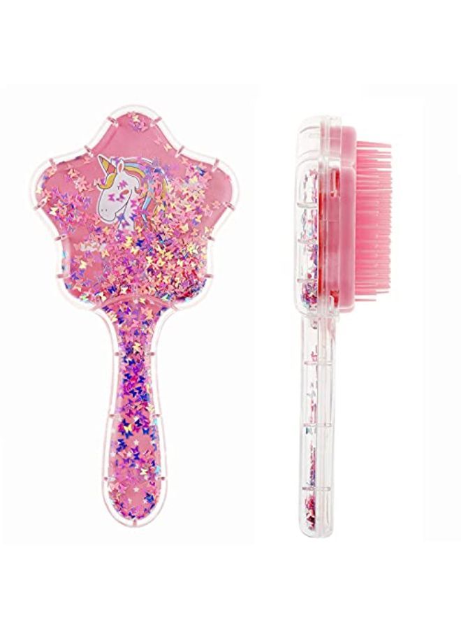 FunBlast Unicorn Comb And Brush Set - Glitter Hair Brush Comb For Girls,Massage Hairbrush 3D Unicorn Kids Hair Brush/Hair Comb (Pack Of 2; Assorted Color) - Image 1