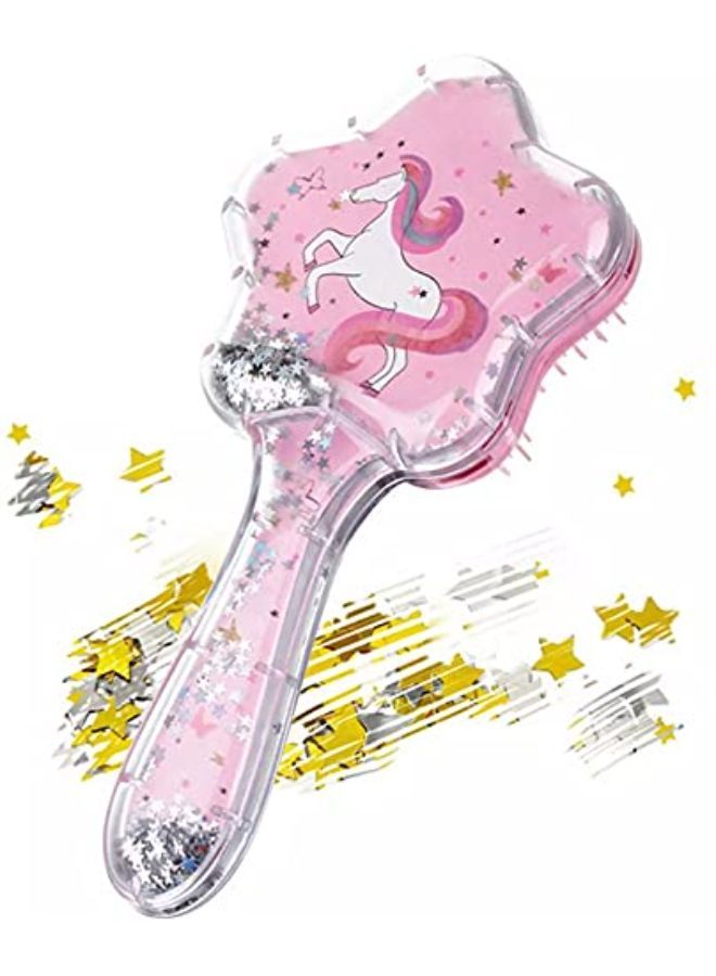 FunBlast Unicorn Comb And Brush Set - Glitter Hair Brush Comb For Girls,Massage Hairbrush 3D Unicorn Kids Hair Brush/Hair Comb (Pack Of 2; Assorted Color) - Image 3