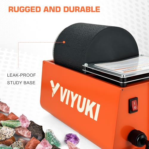 VIYUKI Rock Tumbler Kit- 3 Lb. Extra Large Capacity Barrel, Complete Rock Polisher with Durable Tumbler, Rocks, Grit, Educational Stem Science Kit - Image 4