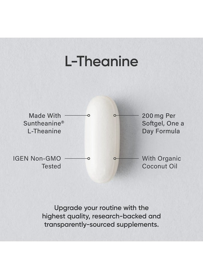 SPORTS RESEARCH Double Strength ‘Suntheanine’ Ltheanine With Organic Coconut Oil Promotes Alertness & Relaxation Without Drowsiness 200Mg L Theanine Supplement 60 Softgel Capsules For Adults  - Image 5