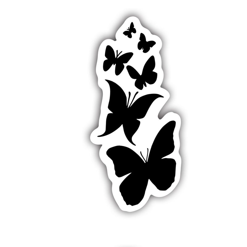 KCD Family of Butterflies Vinyl Decal Sticker â€“ Black on White â€“ 7 x 3 Inch â€“ Family Symbol Car Laptop Tumbler Window Wall (Black on White) - Image 1