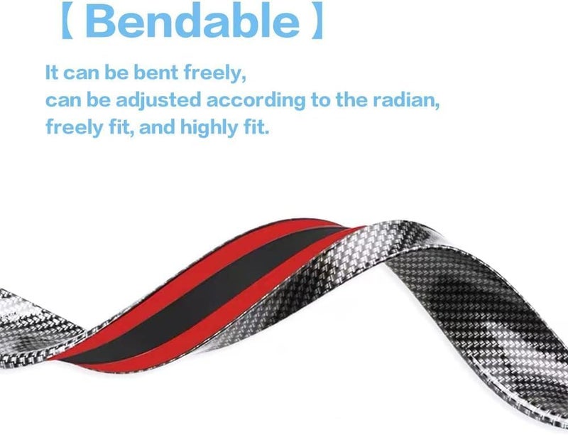 Car Trunk Spoiler Roof Lip Kit, 3D PU Rear Trunk Lip or Roof Spoiler Sticker Bar, Carbon Fiber Pattern, Punch-Free Installation, Fits Most Cars, Carbon, 3.5cm - Image 2