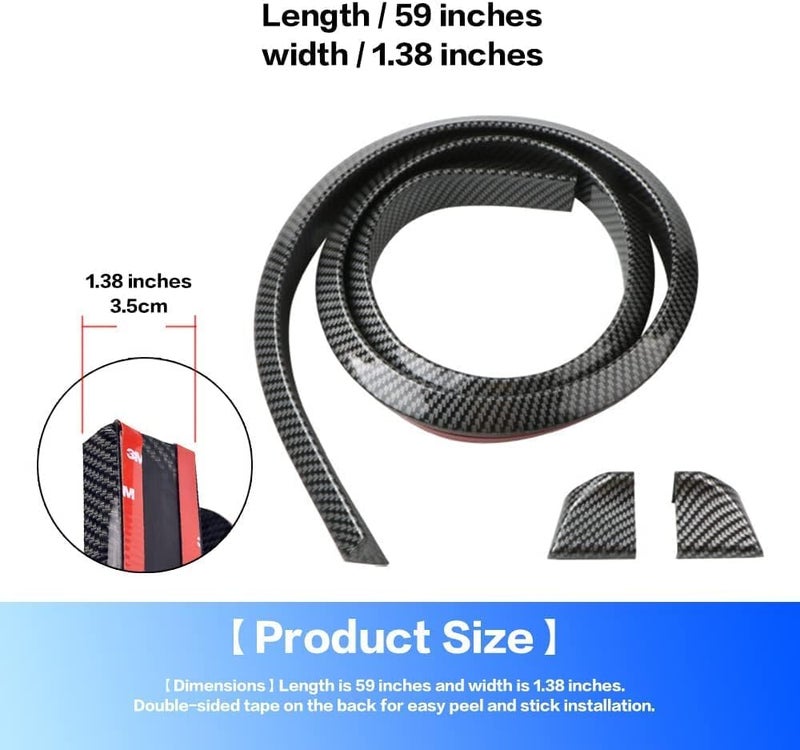 Car Trunk Spoiler Roof Lip Kit, 3D PU Rear Trunk Lip or Roof Spoiler Sticker Bar, Carbon Fiber Pattern, Punch-Free Installation, Fits Most Cars, Carbon, 3.5cm - Image 5