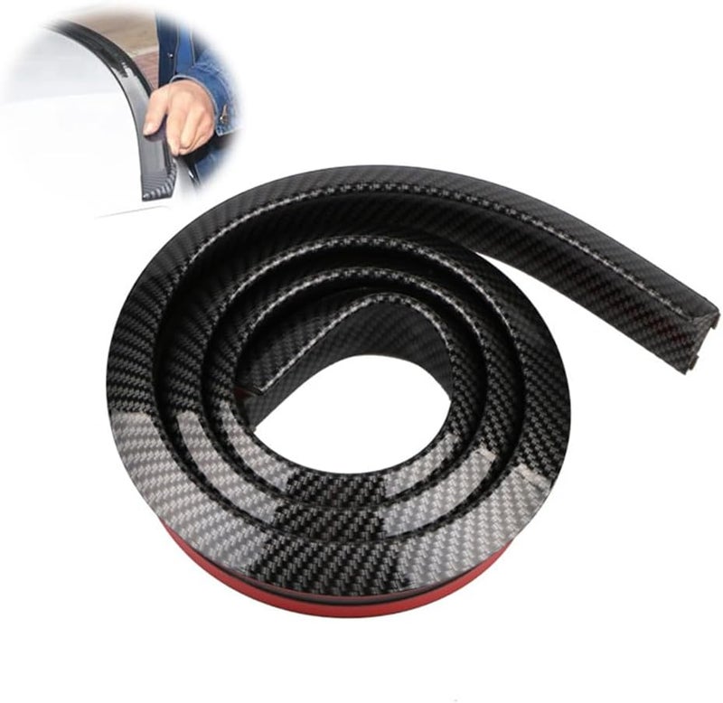 Car Trunk Spoiler Roof Lip Kit, 3D PU Rear Trunk Lip or Roof Spoiler Sticker Bar, Carbon Fiber Pattern, Punch-Free Installation, Fits Most Cars, Carbon, 3.5cm - Image 1