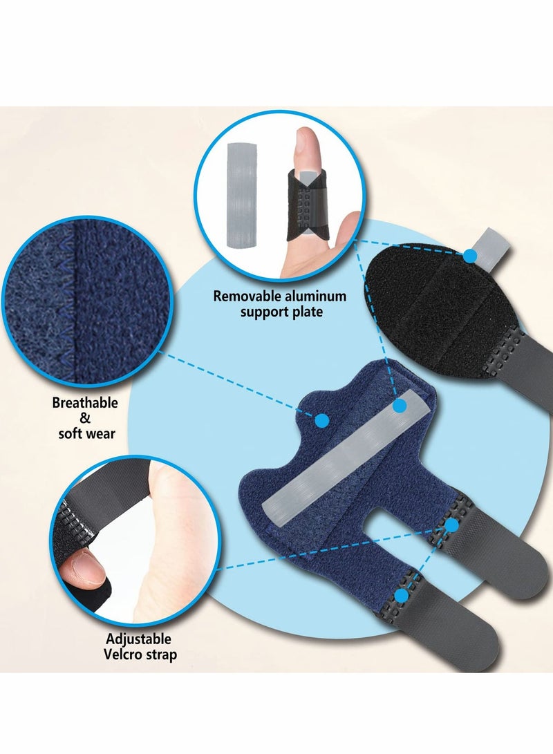 NIBEMINENT 6 Pcs Trigger Finger Splints, 4 Double Straps & 2 Single Splint Support Brace Kit, Straightener for Broken / Straightening Arthritis - Image 2