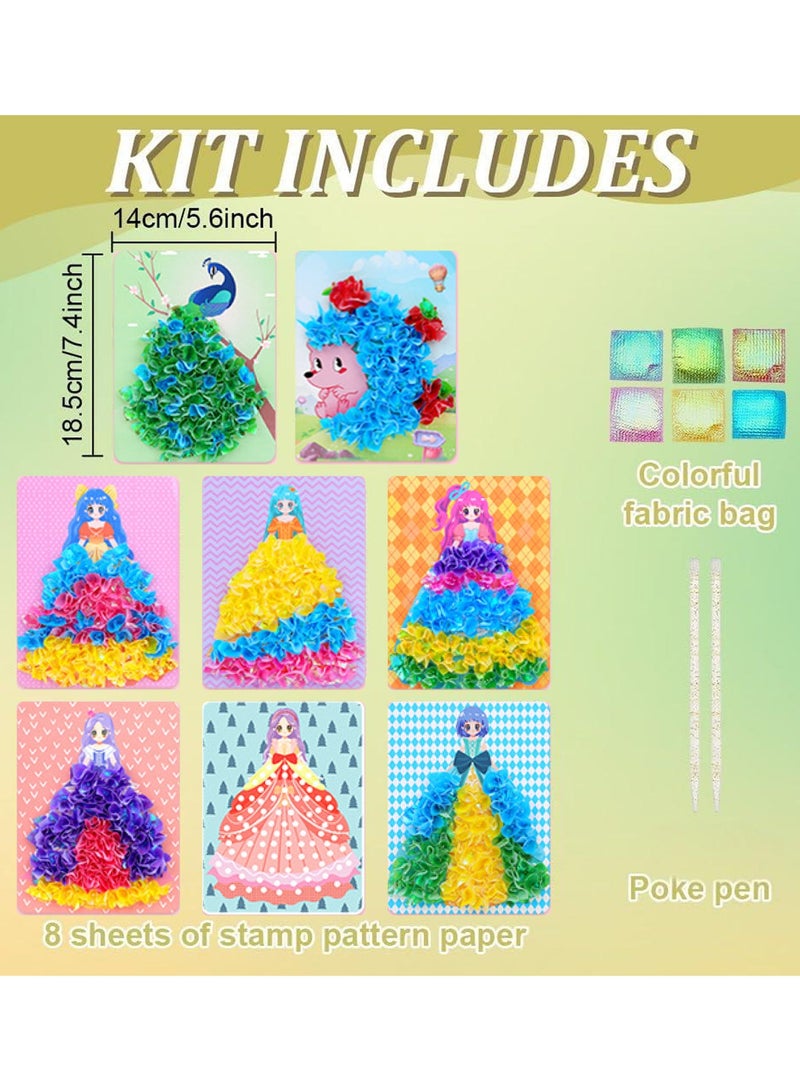 Poke Art Princess Kit Gift 8 Pcs Set, 3D Drawing Painting, DIY Poke Handmade Art, Mess-Free Creative Activity Arts and Crafts for Kids Ages 3-10, Birthday Christmas Gifts & Party Favors for Girls - Image 3