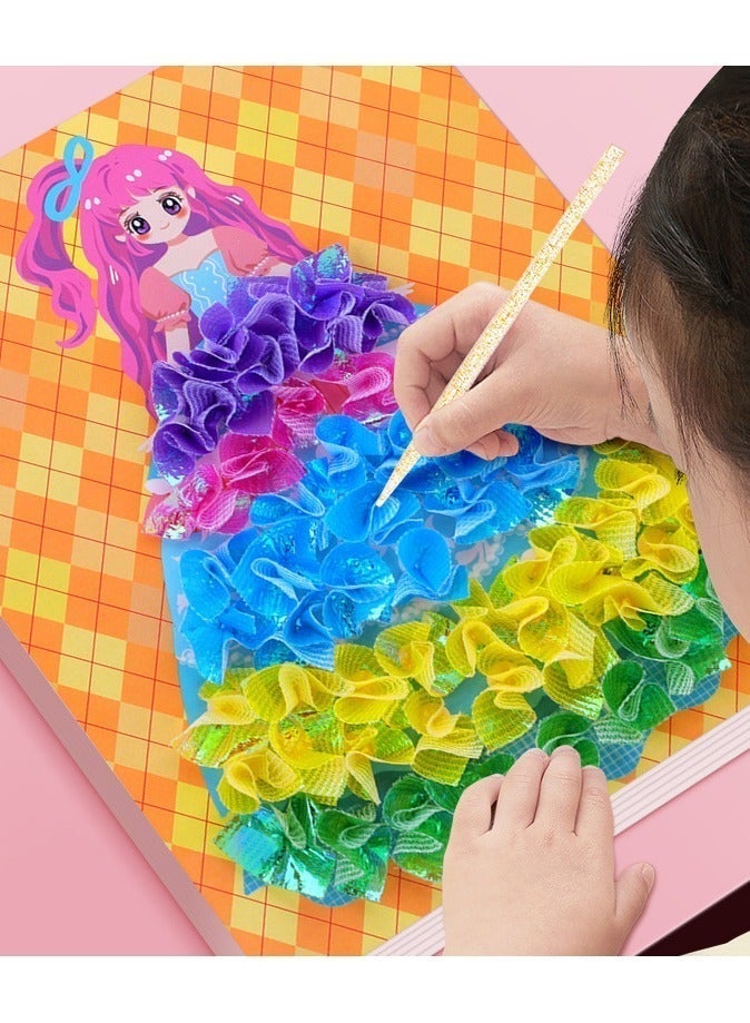 Poke Art Princess Kit Gift 8 Pcs Set, 3D Drawing Painting, DIY Poke Handmade Art, Mess-Free Creative Activity Arts and Crafts for Kids Ages 3-10, Birthday Christmas Gifts & Party Favors for Girls - Image 1