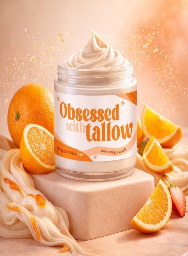 1 JAR 4 OZ. Sweet Orange Vanilla Handmade Whipped Tallow Balm Grass- Fed Whipped Beef Tallow, Beauty gift,Natural,Non-Toxic,Whipped Tallow Moisturizer,Tallow Body Butter - Image 2