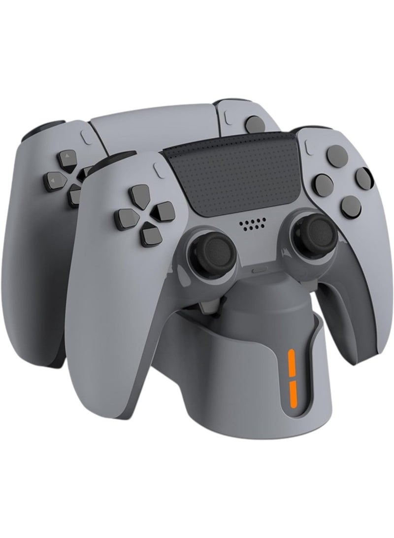 DOBE Dual Charge Station & Charge Dock for PS5 Controllers, Fast & Smart Charging, Sleek Modern Design & Slim - Charging Adapter with Type-C Cable (Gray, TP5-1501X) - Image 1