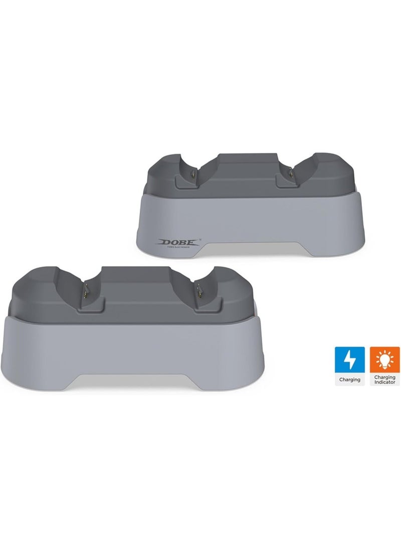 DOBE Dual Charge Station & Charge Dock for PS5 Controllers, Fast & Smart Charging, Sleek Modern Design & Slim - Charging Adapter with Type-C Cable (Gray, TP5-1501X) - Image 2