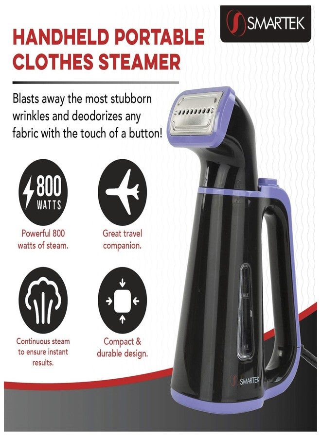 Smartek Portable Handheld Garment Steamer, Black (ST-53B) - Image 5