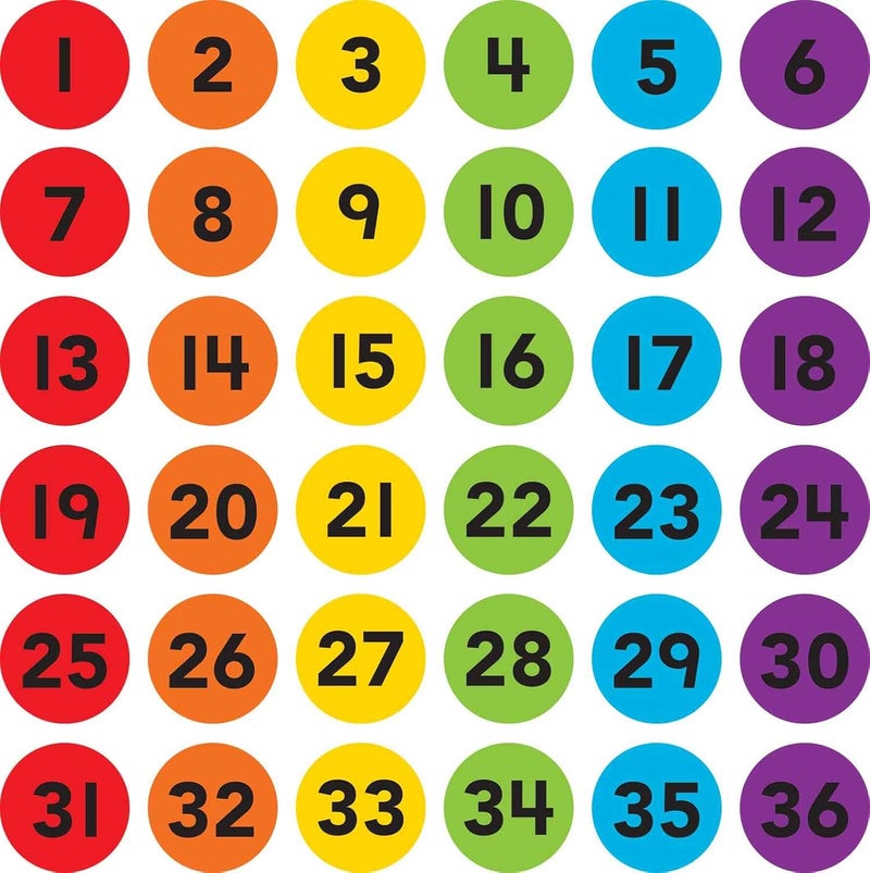 تيتشر كرييتد ريسورسيز موارد المعلمين علامات السجاد سبوت أون: الأرقام 1–36-4 بوصة - Image 2