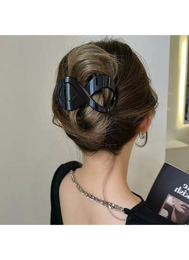 Aswewamt - 4 Pcs French Concord Flat Hair Clips 3.35 Inch Curved Hair Claw Alligator Hair Clips Volume Strong Hold Banana Barrettes Hair Clamps Jaw Clips For Women - Image 1