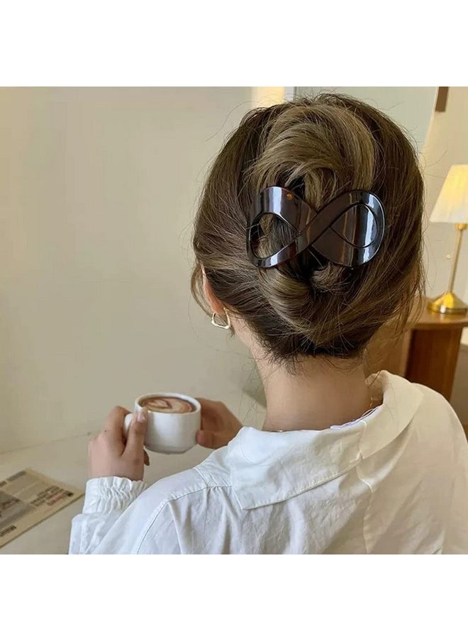 Aswewamt - 4 Pcs French Concord Flat Hair Clips 3.35 Inch Curved Hair Claw Alligator Hair Clips Volume Strong Hold Banana Barrettes Hair Clamps Jaw Clips For Women - Image 1