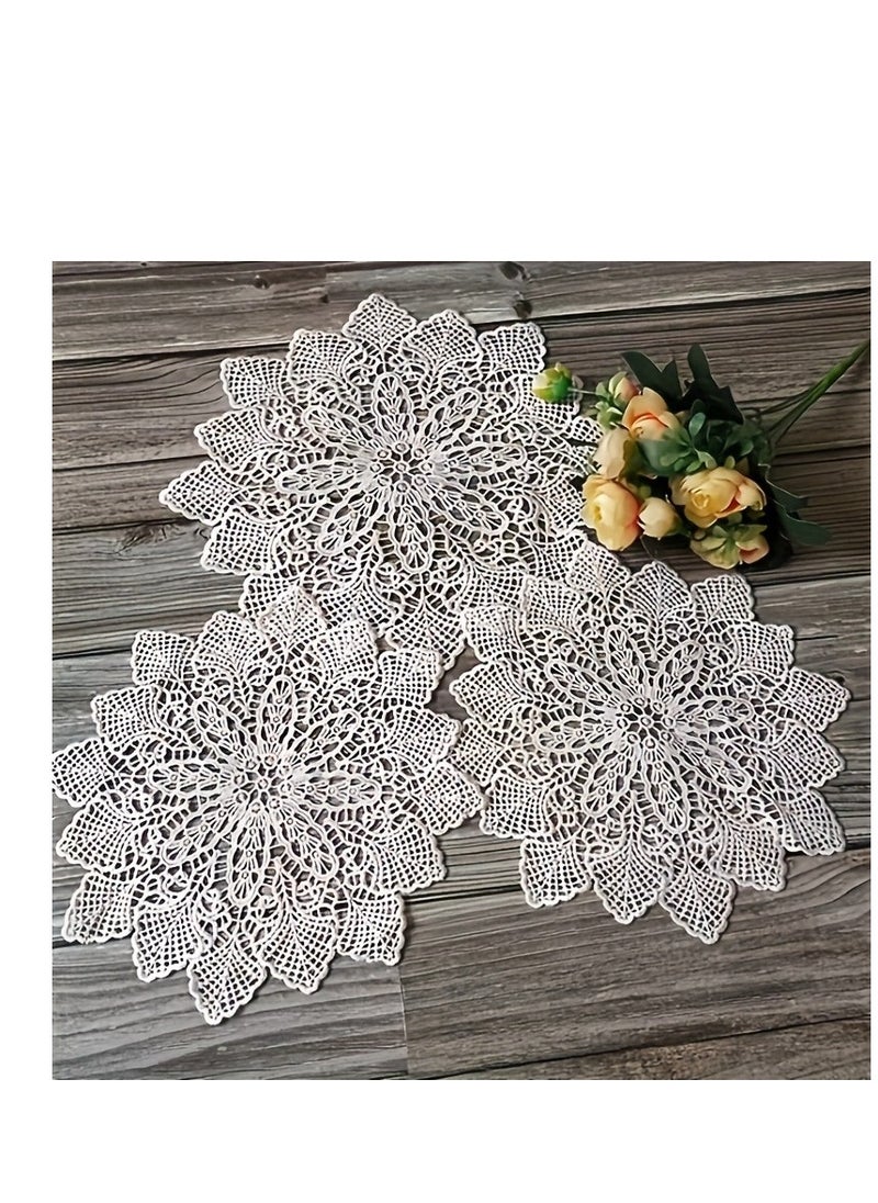 Generic 1pc, Plastic Placemats, Light Luxury European Lace Round Coaster, Round Decorative Table Pads, Nordic Style Table Decoration Mat, Coffee Table Mat, Household Bowl Plate Mat, Home Decoration  - Image 5