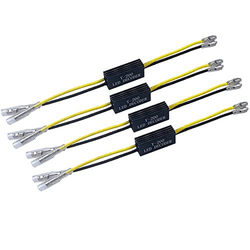 Kardne 4 Pcs Motorcycle LED Turn Signal Decoder Load Resistors 10W 10 Flash Fix Error Indicator Error Canceller for Scooter PlugandPlay Bullet Connectors AntiCorrosion Aluminum Housing - Image 1