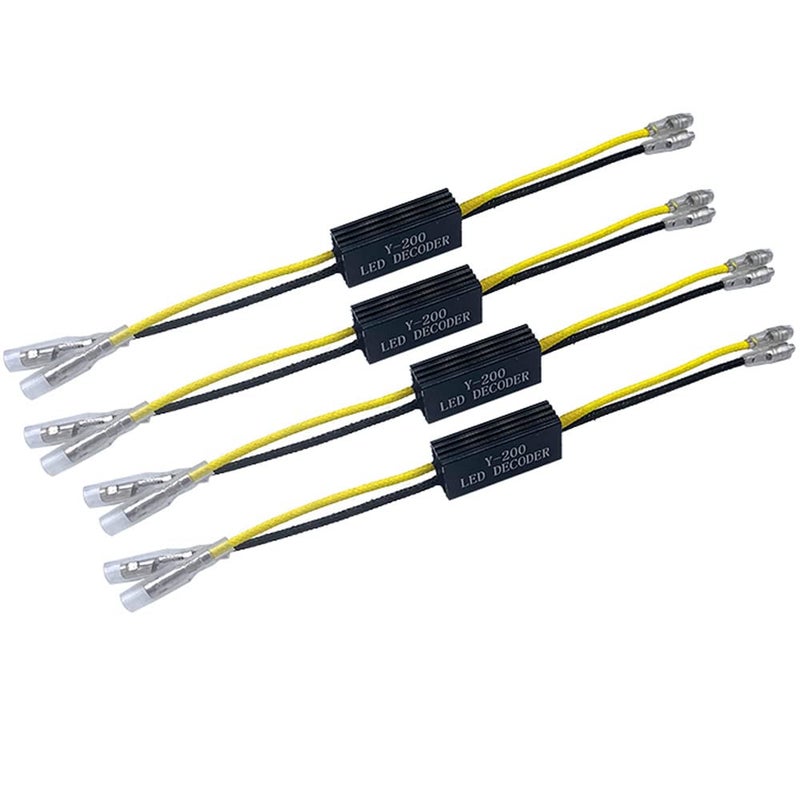Kardne 4 Pcs Motorcycle LED Turn Signal Decoder Load Resistors 10W 10 Flash Fix Error Indicator Error Canceller for Scooter PlugandPlay Bullet Connectors AntiCorrosion Aluminum Housing - Image 3