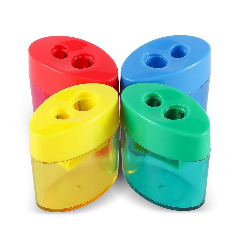 KIDMEN 2 Holes Pencil Sharpener,Pencil Sharpener for Kids,Pencil Sharpener Handheld-12 Pack - Image 3