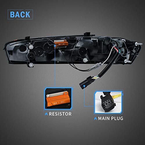VLAND Led Tail lights Compatible with Chevrolet Camaro 2016 2017 2018 w/Amber Turn Signal w/Sequential (US Plug), Smoke Clear Lens Rear Lamp Assembly with Passenger& Driver Sides - Image 5
