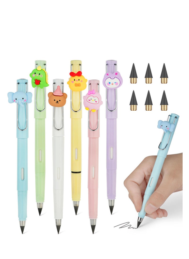 Excefore Inkless Eternal Pencils, 6 Pcs Reusable Inkless Pencil No Sharpen Pencil, Cute Pencil Cups Infinite Pencil, for Writing, Sketch, Drawing, For School Office Supplies  - Image 1