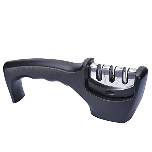 SmallCloud Kitchen Manual Knife Sharpener 3 Stage Sharpening Tools for Ceramic Steel and Knives - Image 4