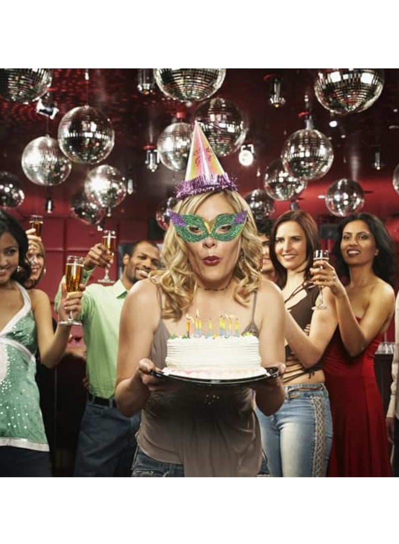 KASTWAVE 8PCS Sparkling Sequin Half Mask, Couple Masquerade Masks Sequins, Venetian Party Mask Plastic Costume Carnival Mask,  Adjustable Strap Buckle Shiny Glittering - Image 4