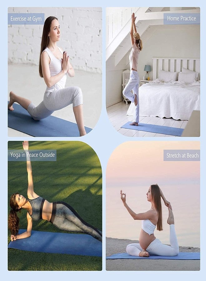 آيريس حصيرة يوغا من مادة TPE مانعة للانزلاق من IRIS Fitness لليوغا الساخنة والبيلاتس والجمباز، ذات وجهين (72 بوصة × 24 بوصة × 6 مم) - Image 3