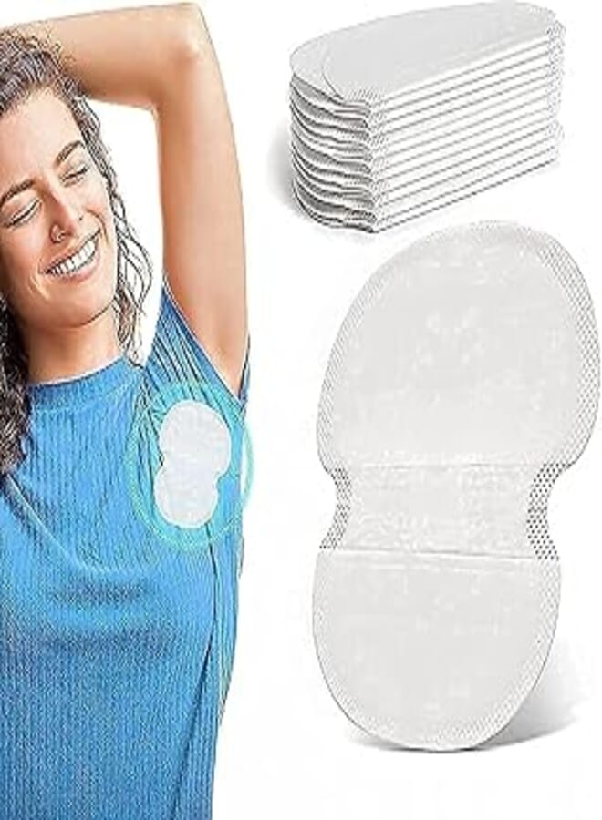 Bloomingtime Underarm Sweat Pads, premium quality Fight Hyperhidrosis for Men and Women Comfortable Unflavored, Non Visible, Extra Adhesive, Disposable Non Sweat Armpit Protection (50 count white)