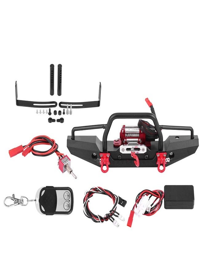 Bewinner RC Front Bumper,Aluminum Alloy Front Bumper with Winch for -4 RC Car Crawler Upgrade Part,Large-Size Heavy-Metal,Classic Split Type Design, - Image 4