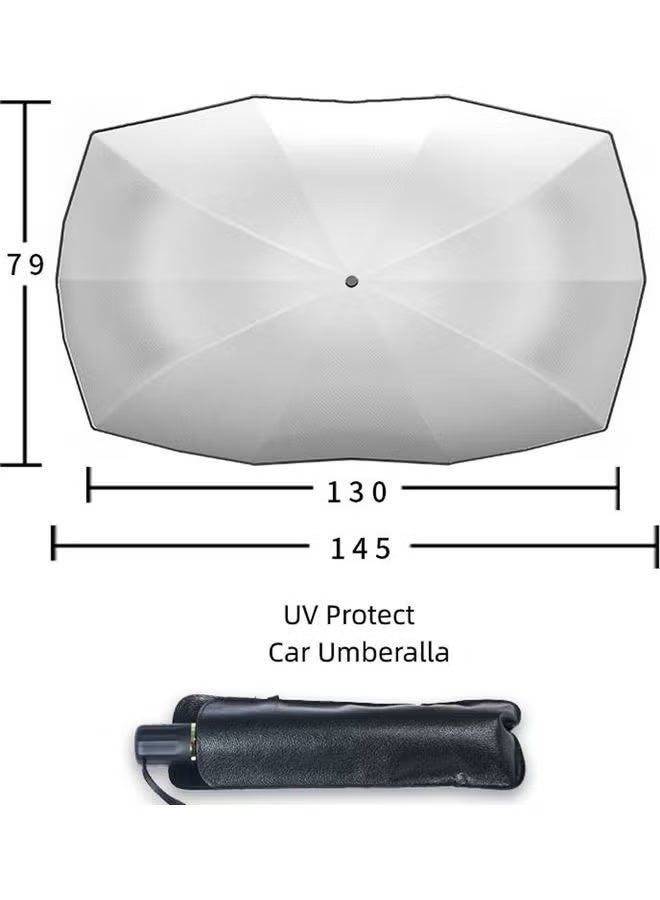 Car Windshield Sun Shade Umbrella, Foldable Uv Protection & Heat Reduction Sunshade, Universal Fit For Cars - Image 5