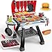 Bstoyder Kids Play Kitchen Toys Kids BBQ Grill Kitchen Playset with Smoke Sound Light Play Food Toys Cooking Set 2Layer Barbecue Outdoor Play Grill Toy Gift for Toddler Boys Girls 35 - Image 3