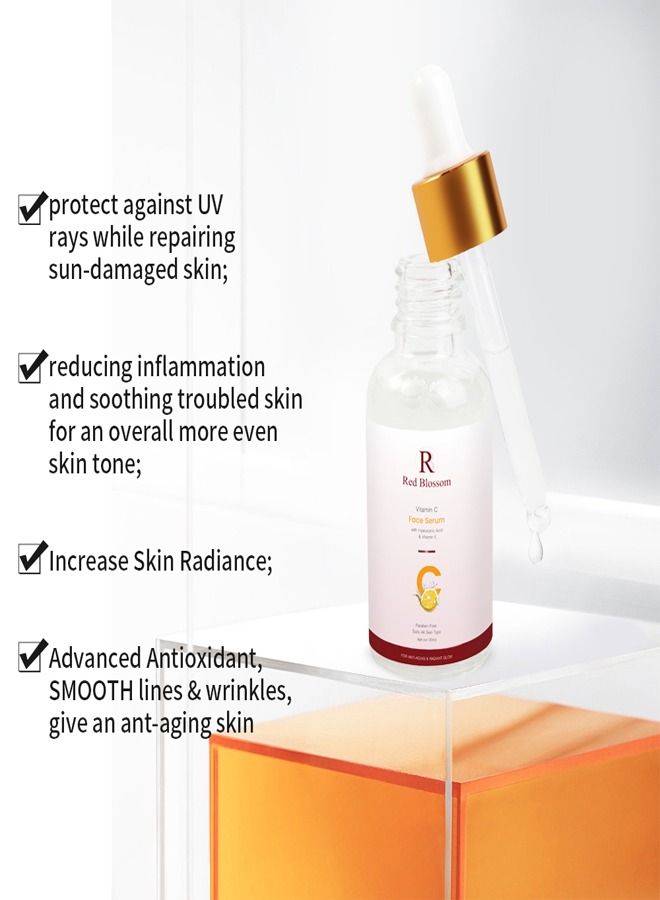 Red Blossom Red Blossom Vitamin C Face Serum with Hyaluronic Acid and Vitamin E  - Image 2