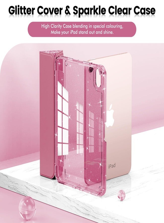 INFILAND for iPad mini 7 Case (A17 Pro), iPad mini 6 Case, iPad mini 7th/6th Generation Case 2024/2021 8.3 Inch, Glitter Cute Protective Clear Cover with Pencil Holder for Kids Girls, Pink - Image 4