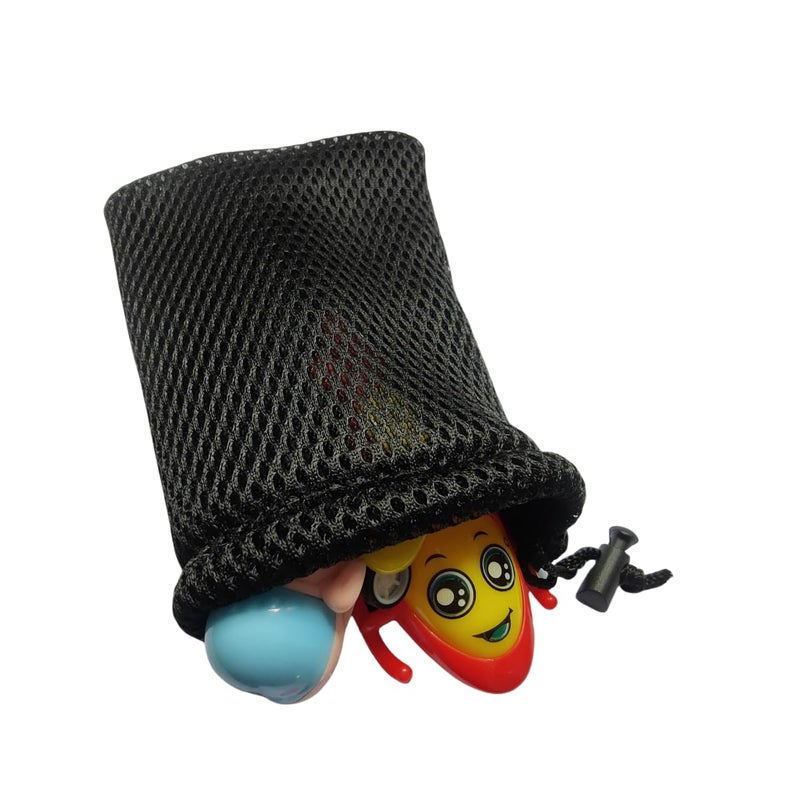 GDQLCNXB Nylon Mesh Drawstring Bag, Small Storage Pouch String Bags 5 x 3.5 Inch for Mini Stuff MP3 Charger Earphone Key,Black 6pcs - Image 2