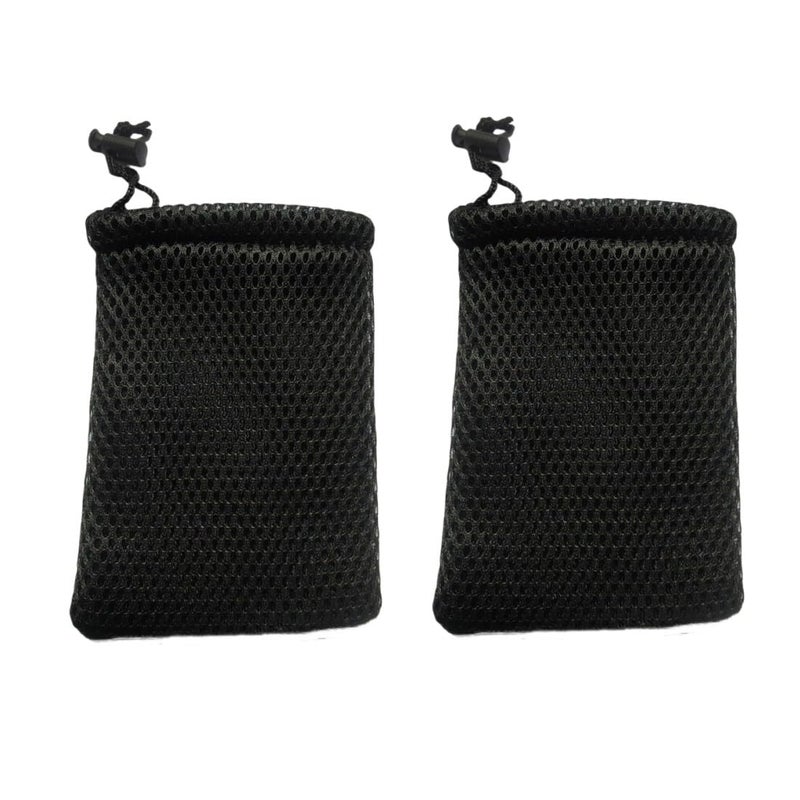 GDQLCNXB Nylon Mesh Drawstring Bag, Small Storage Pouch String Bags 5 x 3.5 Inch for Mini Stuff MP3 Charger Earphone Key,Black 6pcs - Image 1