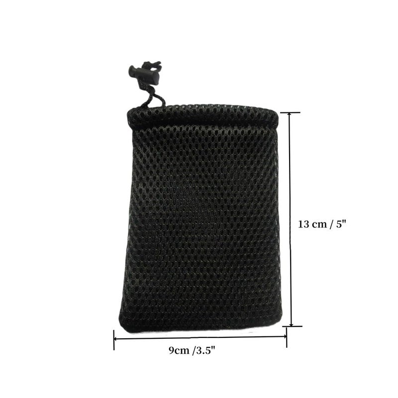 GDQLCNXB Nylon Mesh Drawstring Bag, Small Storage Pouch String Bags 5 x 3.5 Inch for Mini Stuff MP3 Charger Earphone Key,Black 6pcs - Image 3